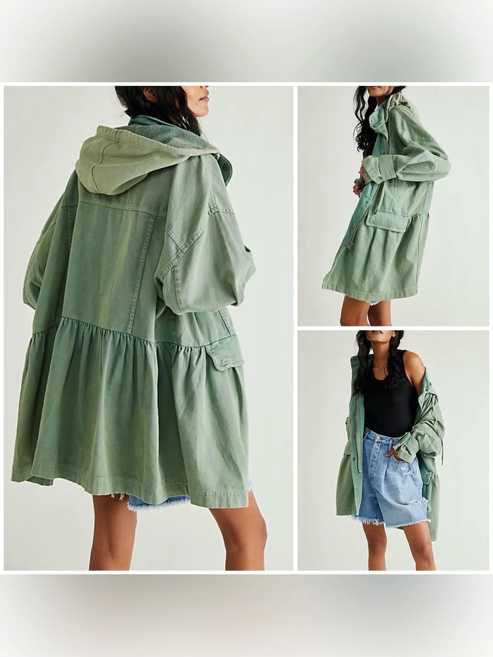 NWOT Free People We the Free Nocturne Parka - green - Large